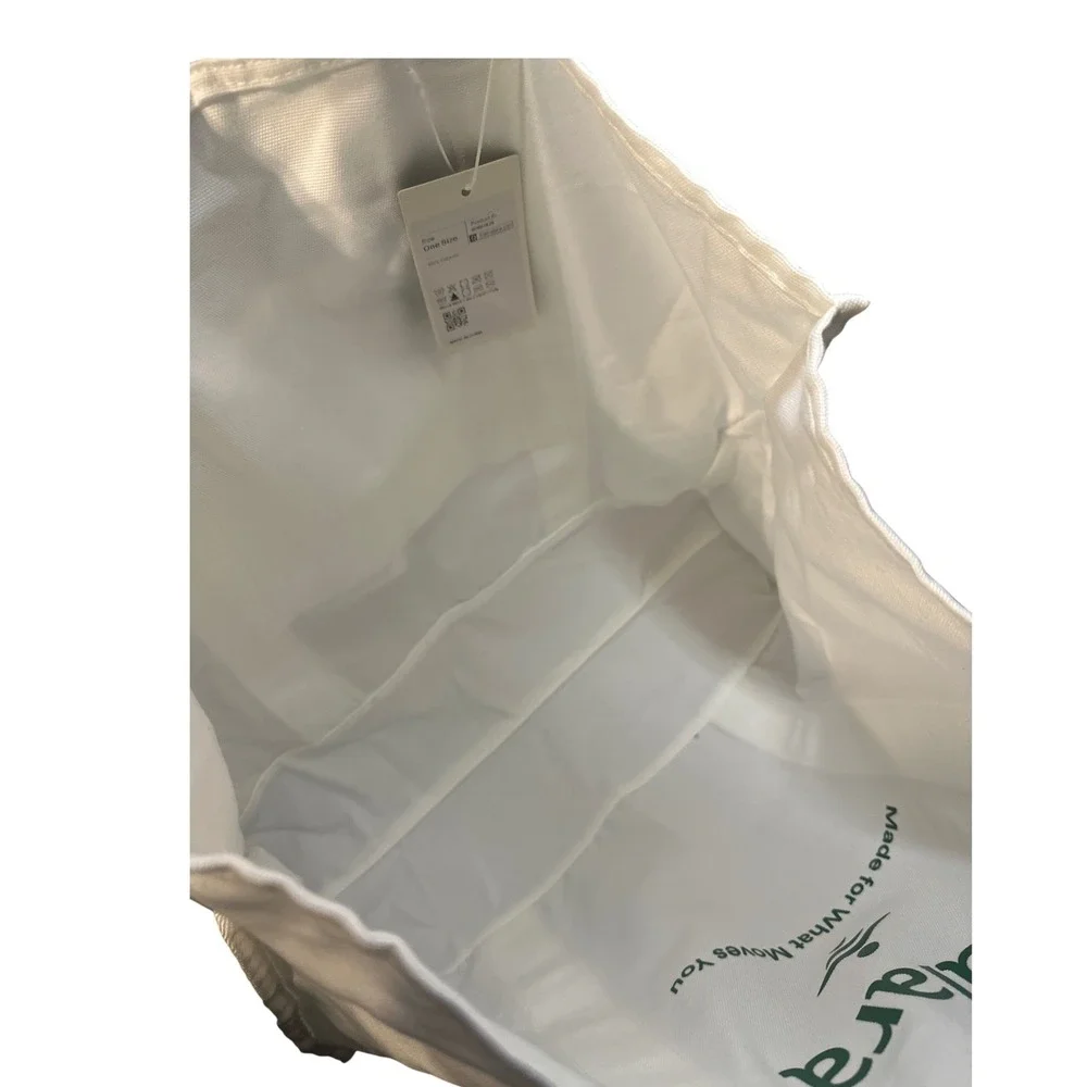 Halara White Canvas Tote Bag Made for What Moves You Large Gym Beach Shopper - Picture 3 of 3